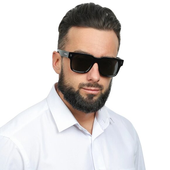 BRAND NEW Burberry BE4394 300187 Black Dark Grey Unisex Square Sunglasses - Picture 11 of 12